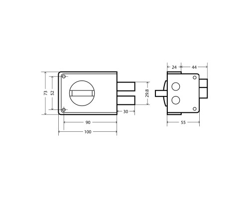 Замок Omega (Омега) накладной цилиндровый ЗН1-1 ПНЗ медь, 5 кл.