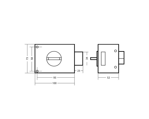 Замок Omega (Омега) накладной цилиндровый ЗН1-1.1 ГЛ серый, 5 кл.