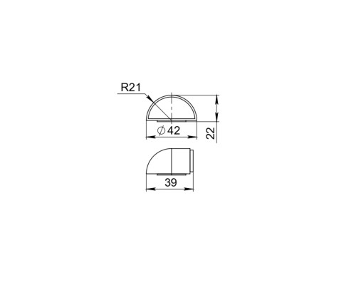 Упор Ajax (Аякс) дверной LM/DSF-42/22 INV прозрачный