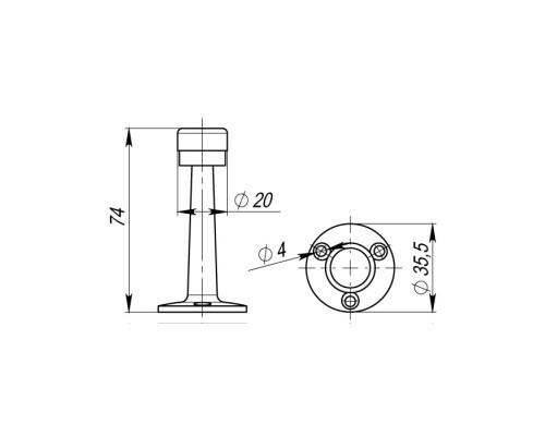 Упор Armadillo (Армадилло) дверной настенный STOPPER/ZA033 (DH033ZA) CP-8 хром Упор Armadillo (Армадилло) дверной настенный STOPPER/ZA033 (DH033ZA) CP-8 хром