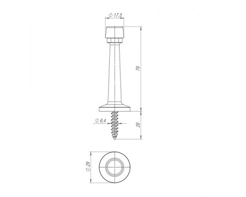 Упор Fuaro (Фуаро) дверной настенный STOPPER/15 (DS-15) CP-8 хром Упор Fuaro (Фуаро) дверной настенный STOPPER/15 (DS-15) CP-8 хром