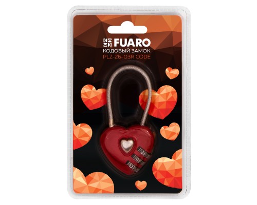 Замок Fuaro (Фуаро) кодовый PLZ-TRAVEL-2603R CODE (PLZ-26-03R) /блистер
