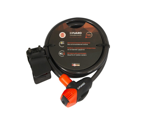 Замок Fuaro (Фуаро) тросовый PL-BIKE-12150-KEY (12х1500) 3 perfo key(PL-12150-KEY) /подвес Замок Fuaro (Фуаро) тросовый PL-BIKE-12150-KEY (12х1500) 3 perfo key(PL-12150-KEY) /подвес
