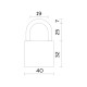 Замок Fuaro (Фуаро) навесной PL-WEATHER-1540 Black 4 fin key ( PL-15-40) диск. /блистер
