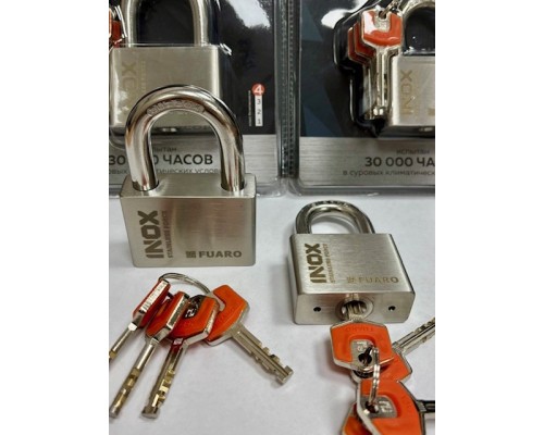 Замок Fuaro (Фуаро) навесной PL-INOX FORCE IF-50 4 key (дисковый ключ) Замок Fuaro (Фуаро) навесной PL-INOX FORCE IF-50 4 key (дисковый ключ)