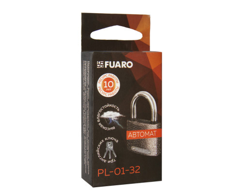 Замок Fuaro (Фуаро) навесной PL-UNI-0132 (PL-01-32) 3key англ. /блистер Замок Fuaro (Фуаро) навесной PL-UNI-0132 (PL-01-32) 3key англ. /блистер