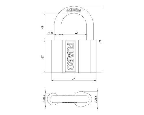 Замок Fuaro (Фуаро) навесной PL-PROTEC-4080 3key (PL-4080) англ. /блистер Замок Fuaro (Фуаро) навесной PL-PROTEC-4080 3key (PL-4080) англ. /блистер
