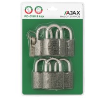 Набор Ajax (Аякс) замков навесных PD-0150 (6 locks+5 keys) blister