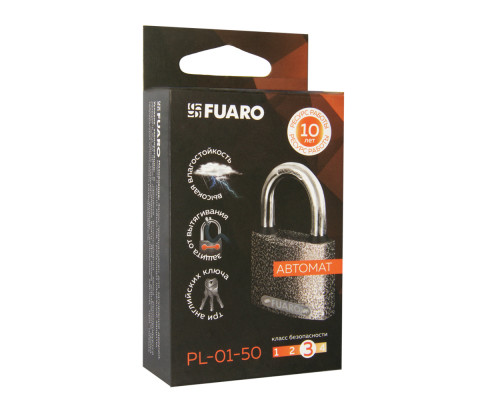 Замок Fuaro (Фуаро) навесной PL-UNI-0163 (PL-01-63) 3key англ. /блистер Замок Fuaro (Фуаро) навесной PL-UNI-0163 (PL-01-63) 3key англ. /блистер