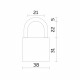 Замок Fuaro (Фуаро) навесной PL-UNI-0340 3key (PL-03-40) англ. /блистер