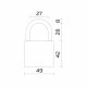 Замок Fuaro (Фуаро) навесной PL-UNI-0150 (PL-01-50) 3key англ. /блистер