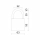 Замок Fuaro (Фуаро) навесной PL-PROTEC-0263 3key (PL-02-63) англ. /блистер