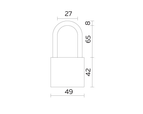 Замок Fuaro (Фуаро) навесной PL-UNI-0150-L (PL-01-50-L) 3key англ. /блистер