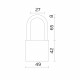 Замок Fuaro (Фуаро) навесной PL-UNI-0150-L (PL-01-50-L) 3key англ. /блистер