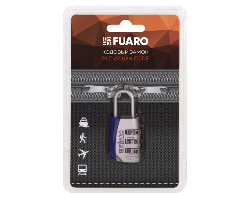 Замок Fuaro (Фуаро) кодовый PLZ-TRAVEL-2703H CODE (PLZ-27-03H) /блистер Замок Fuaro (Фуаро) кодовый PLZ-TRAVEL-2703H CODE (PLZ-27-03H) /блистер