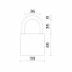 Замок Fuaro (Фуаро) навесной PL-UNI-0360 3key (PL-03-60) англ. /блистер