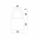 Замок Fuaro (Фуаро) навесной PL-UNI-0132 (PL-01-32) 3key англ. /блистер