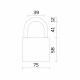 Замок Fuaro (Фуаро) навесной PL-UNI-0175 (PL-01-75) 3key англ. /блистер