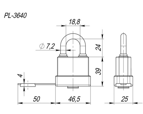 Замок Fuaro (Фуаро) навесной PL-WEATHER-3640 3key (PL-3640) англ. /блистер Замок Fuaro (Фуаро) навесной PL-WEATHER-3640 3key (PL-3640) англ. /блистер