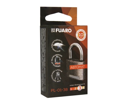 Замок Fuaro (Фуаро) навесной PL-UNI-0138 (PL-01-38) 3key англ. /блистер Замок Fuaro (Фуаро) навесной PL-UNI-0138 (PL-01-38) 3key англ. /блистер