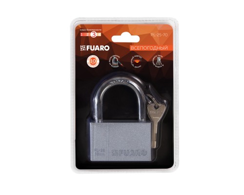 Замок Fuaro (Фуаро) навесной PL-PROTEC-2570 4 fin key (PL-2570) фин. /блистер Замок Fuaro (Фуаро) навесной PL-PROTEC-2570 4 fin key (PL-2570) фин. /блистер