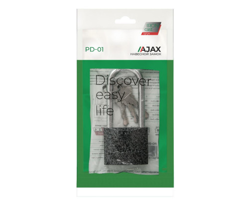 Замок Ajax (Аякс) навесной PD-0138-L (PD-01-38-L) 3 key англ. Замок Ajax (Аякс) навесной PD-0138-L (PD-01-38-L) 3 key англ.