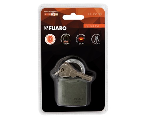 Замок Fuaro (Фуаро) навесной PL-PROTEC-0238 3key (PL-02-38) англ. /блистер Замок Fuaro (Фуаро) навесной PL-PROTEC-0238 3key (PL-02-38) англ. /блистер