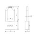 Замок Ajax (Аякс) навесной PD-0150-L (PD-01-50-L) 3 key англ.