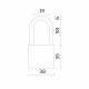 Замок Fuaro (Фуаро) навесной PL-UNI-0138-L (PL-01-38-L) 3key англ. /блистер