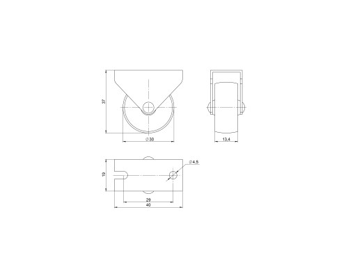 Опора Ajax (Аякс) колесная прямоходная WL/R-30R/20 kg резина
