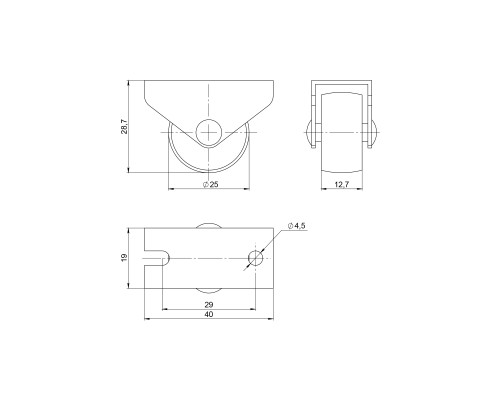 Опора Ajax (Аякс) колесная прямоходная WL/R-25P/20 kg WH пластик белый