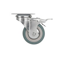 Опора Ajax (Аякс) колесная со стопором и площадкой WL/B-60R/50 kg (brake) резина