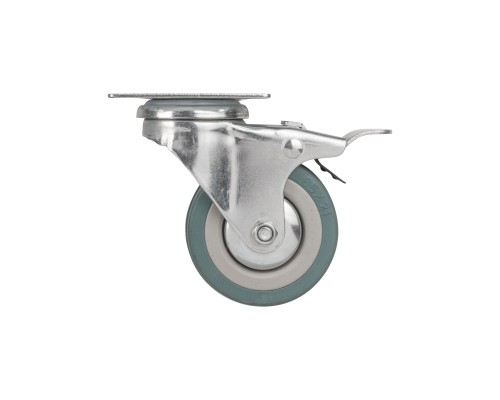 Опора Ajax (Аякс) колесная со стопором и площадкой WL/B-60R/50 kg (brake) резина