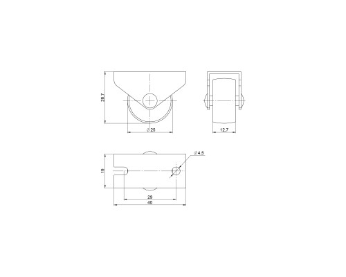 Опора Ajax (Аякс) колесная прямоходная WL/R-25R/20 kg резина