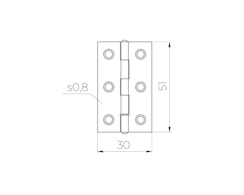 Петля Ajax (Аякс) карточная универсальная LM/IN30x50x1U ZN цинк (2 шт)