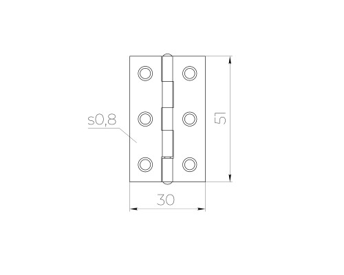 Петля Ajax (Аякс) карточная универсальная LM/IN30x50x1U YZN желтый цинк (2 шт)