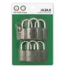 Набор Ajax (Аякс) замков навесных PD-0150 (6 locks+5 keys) blister