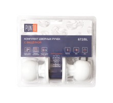 Ручка Punto (Пунто) защелка DK672/BL WH-PS (без фик.) белый