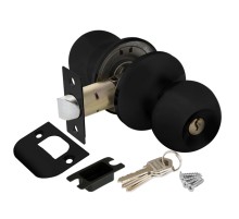 Ручка Ajax (Аякс) защелка DK682 BL-ET (6082 BL-E) (кл./фик.) черный