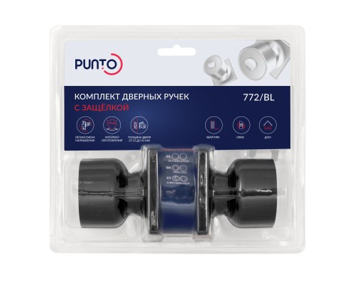 Ручка Punto (Пунто) защелка DK772/BL BL-BK (фик.) черный Ручка Punto (Пунто) защелка DK772/BL BL-BK (фик.) черный