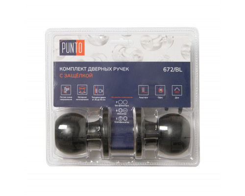 Ручка Punto (Пунто) защелка DK672/BL BL-ET (кл./фик.) черный Ручка Punto (Пунто) защелка DK672/BL BL-ET (кл./фик.) черный