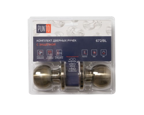 Ручка Punto (Пунто) защелка DK672/BL AB-ET (кл./фик.) бронза Ручка Punto (Пунто) защелка DK672/BL AB-ET (кл./фик.) бронза