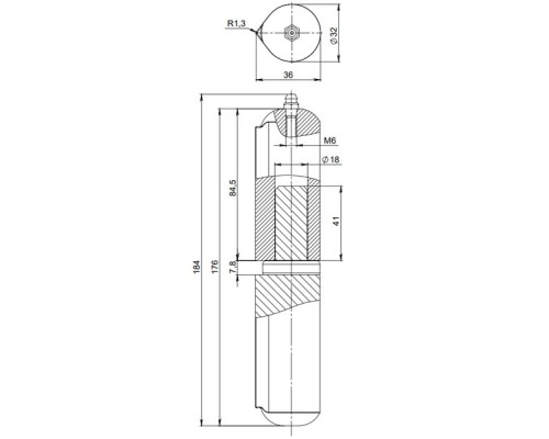 Петля приварная D32x180SM с масленкой Петля приварная D32x180SM с масленкой