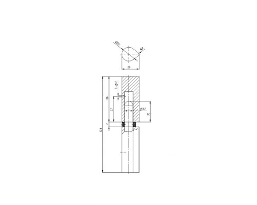 Петля Fuaro (Фуаро) приварная T120141 с подшипником (141х20 мм) (без фаски) Петля Fuaro (Фуаро) приварная T120141 с подшипником (141х20 мм) (без фаски)