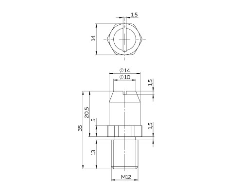 Противосъем Fuaro (Фуаро) SP M12x14/35