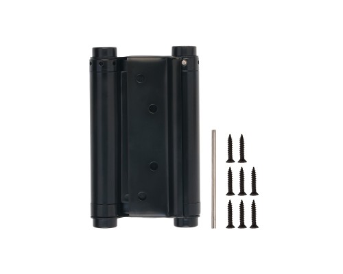 Пружинная Fuaro (Фуаро) двусторонняя (барная) петля DSH5 (125х86х1,5) INOX 201 BL черный (блистер)