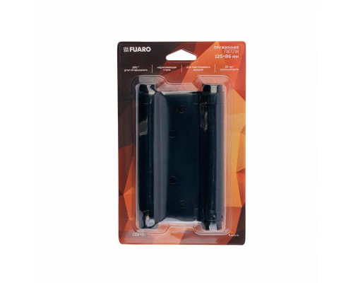 Пружинная Fuaro (Фуаро) двусторонняя (барная) петля DSH5 (125х86х1,5) INOX 201 BL черный (блистер)