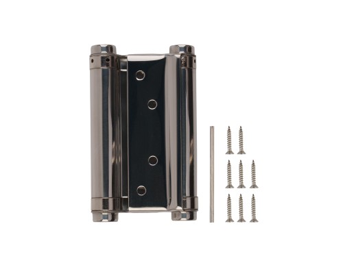 Пружинная Fuaro (Фуаро) двусторонняя (барная) петля DSH5 (125х86х1,5) INOX 201 CP хром (блистер)