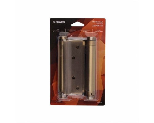 Пружинная Fuaro (Фуаро) двусторонняя (барная) петля DSH5 (125х86х1,5) INOX 201 AB бронза (блистер)