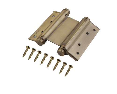 Пружинная Fuaro (Фуаро) двусторонняя (барная) петля DSH5 (125х86х1,5) INOX 201 AB бронза (блистер)